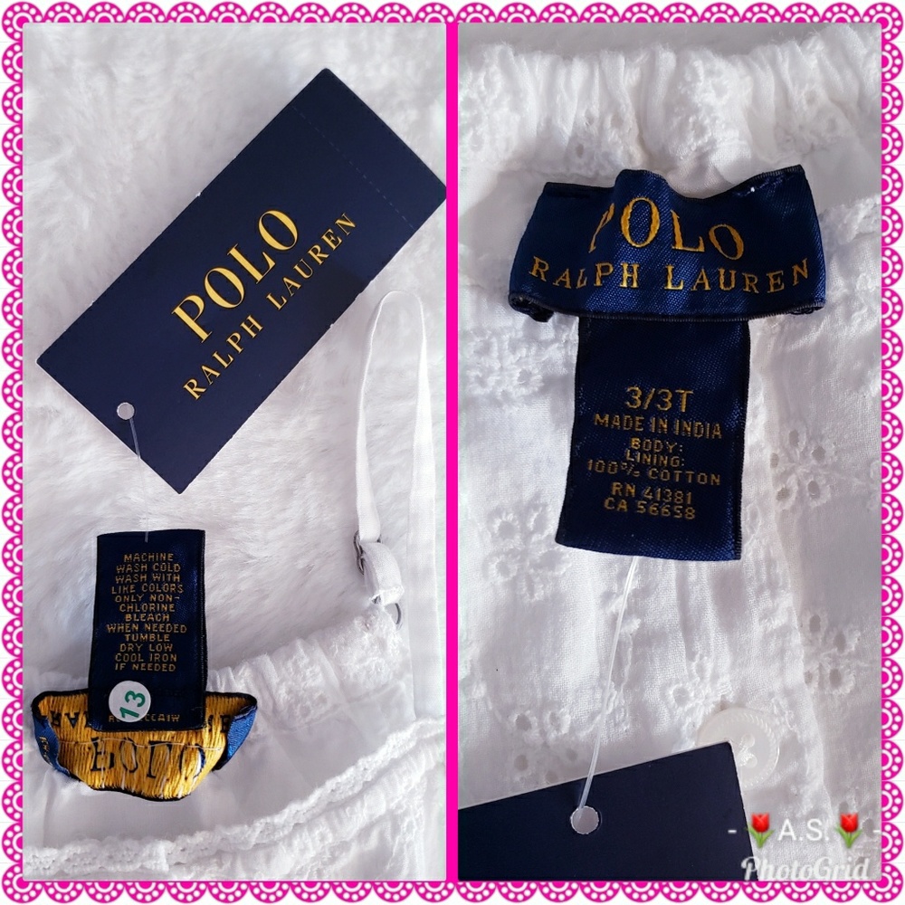 NWT Polo Ralph Lauren Romper Eyelet White 3/3T - Picture 7 of 8